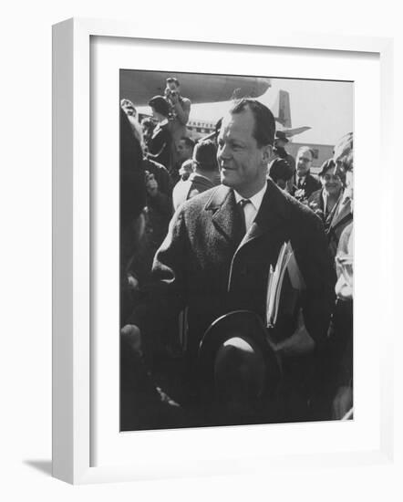 Mayor of West Berlin Willy Brandt Arriving in the Us-null-Framed Photographic Print