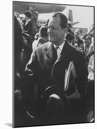 Mayor of West Berlin Willy Brandt Arriving in the Us-null-Mounted Photographic Print