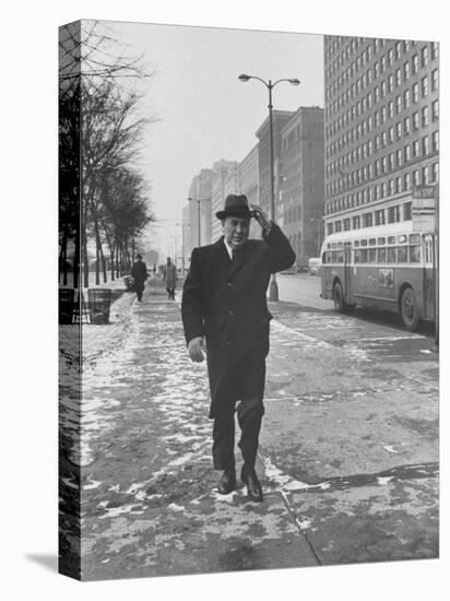 Mayor Richard J. Daley Walking Through the City-Francis Miller-Stretched Canvas