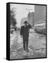 Mayor Richard J. Daley Walking Through the City-Francis Miller-Framed Stretched Canvas