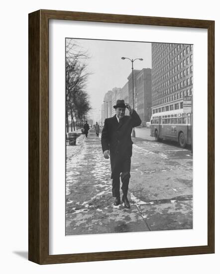 Mayor Richard J. Daley Walking Through the City-Francis Miller-Framed Premium Photographic Print