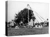 Maypole Dancing at Wishford, Wiltshire-null-Stretched Canvas