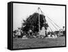 Maypole Dancing at Wishford, Wiltshire-null-Framed Stretched Canvas