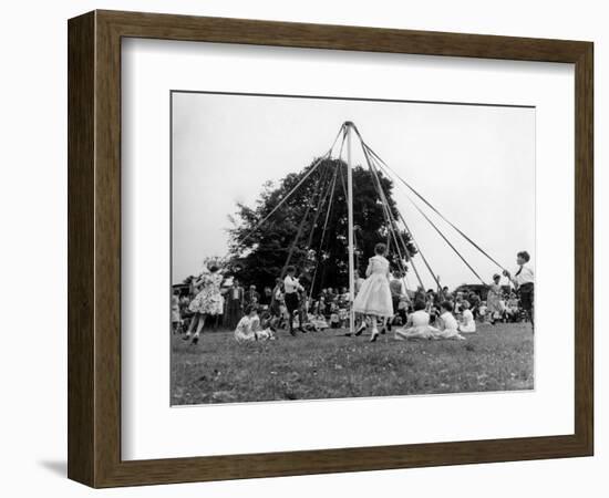 Maypole Dancing at Wishford, Wiltshire-null-Framed Photographic Print