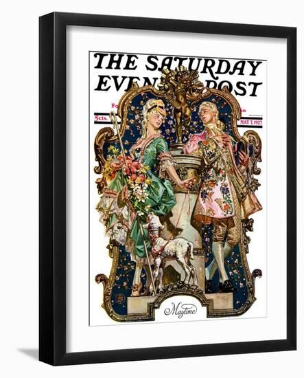 "Maytime," Saturday Evening Post Cover, May 7, 1927-Joseph Christian Leyendecker-Framed Premium Giclee Print