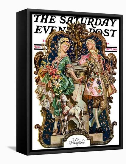 "Maytime," Saturday Evening Post Cover, May 7, 1927-Joseph Christian Leyendecker-Framed Stretched Canvas