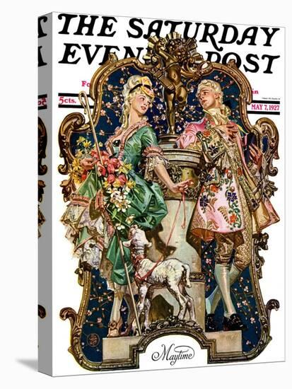 "Maytime," Saturday Evening Post Cover, May 7, 1927-Joseph Christian Leyendecker-Stretched Canvas