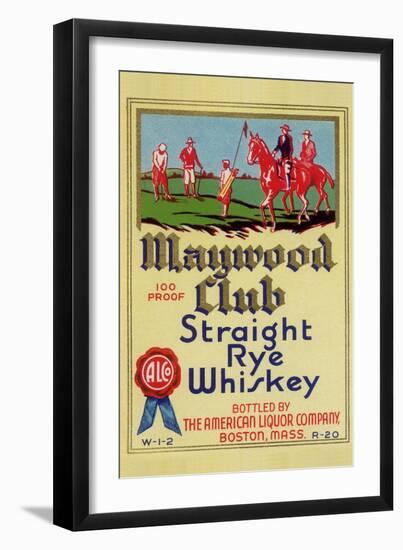 Maywood Club Straight Rye Whiskey-null-Framed Art Print