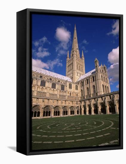 Maze in the Cloisters, Norwich Cathedral, Norwich, Norfolk, England, United Kingdom-Jean Brooks-Framed Stretched Canvas