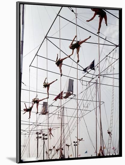 Maze of Ringling Bros. New Outdoor Rigging Supporting Trapezes and Ropes-Frank Scherschel-Mounted Photographic Print