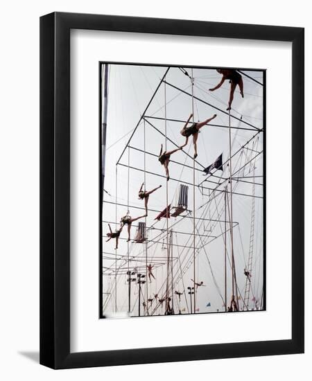 Maze of Ringling Bros. New Outdoor Rigging Supporting Trapezes and Ropes-Frank Scherschel-Framed Premium Photographic Print