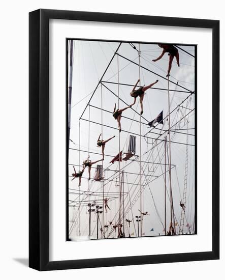 Maze of Ringling Bros. New Outdoor Rigging Supporting Trapezes and Ropes-Frank Scherschel-Framed Photographic Print