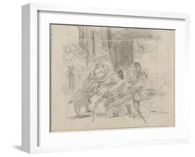 Mazeppa attaché sur la croupe d'un cheval sauvage-Eugene Delacroix-Framed Giclee Print