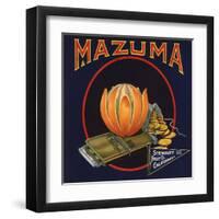 Mazuma Brand - California - Citrus Crate Label-Lantern Press-Framed Art Print