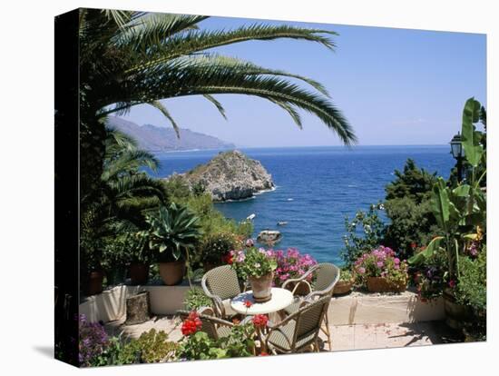 Mazzaro Beach, Taormina, Island of Sicily, Italy, Mediterranean-J Lightfoot-Stretched Canvas