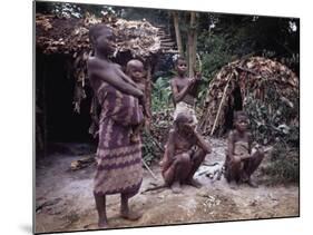 Mbnti Pygmies and Their Forest Huts, Ituri Rain Forest, Northern Zaire, Zaire, Africa-David Beatty-Mounted Photographic Print