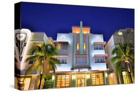 Mc Alpin Hotel on Ocean Drive in the Art Deco District of South Miami Beach in Miami, Florida, USA-null-Stretched Canvas