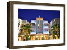 Mc Alpin Hotel on Ocean Drive in the Art Deco District of South Miami Beach in Miami, Florida, USA-null-Framed Art Print