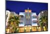 Mc Alpin Hotel on Ocean Drive in the Art Deco District of South Miami Beach in Miami, Florida, USA-null-Mounted Art Print