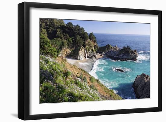 Mc Way Creek Falls, Big Sur, California-George Oze-Framed Photographic Print