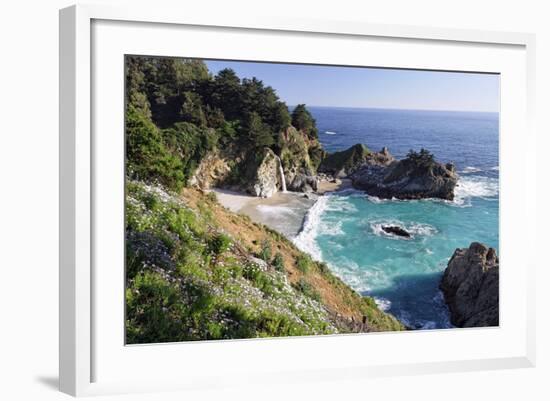 Mc Way Creek Falls, Big Sur, California-George Oze-Framed Photographic Print