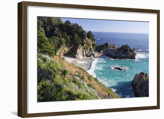 Mc Way Creek Falls, Big Sur, California-George Oze-Framed Photographic Print