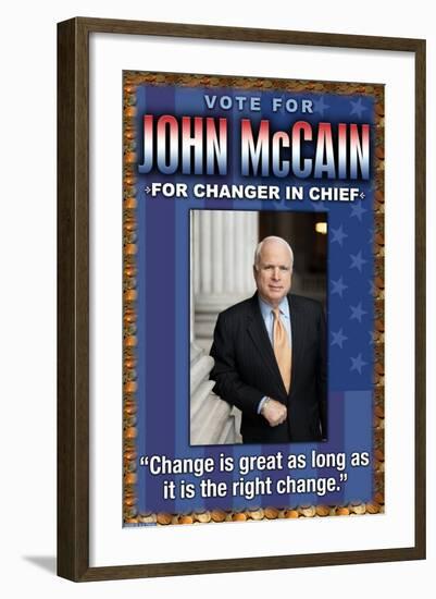 McCain, Change is Great-null-Framed Art Print