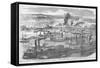 Mcclellan Burns the White House on the Pamunkey River as the Federal Flotilla Departs-Frank Leslie-Framed Stretched Canvas