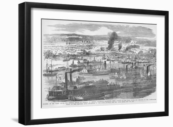 Mcclellan Burns the White House on the Pamunkey River as the Federal Flotilla Departs-Frank Leslie-Framed Art Print