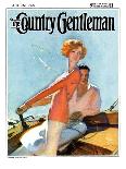 "Ice-Skating under Sail," Country Gentleman Cover, January 1, 1931-McClelland Barclay-Giclee Print