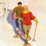 "Skating Couple," Country Gentleman Cover, February 1, 1928-McClelland Barclay-Giclee Print