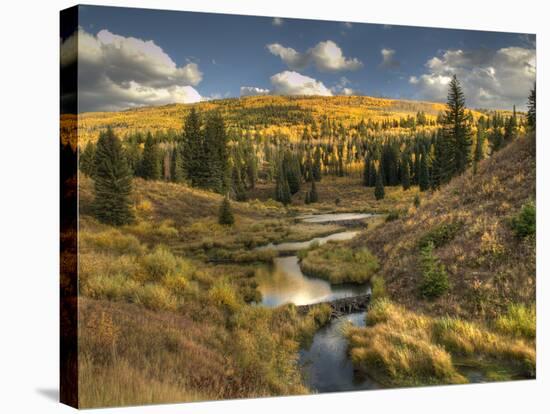 Mcclure Pass at Sunset During the Peak of Fall Colors in Colorado-Kyle Hammons-Stretched Canvas