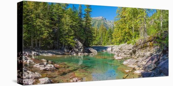 Mcdonald Creek Along Going-To-The-Sun Road at Us Glacier National Park, Montana, USA-null-Stretched Canvas