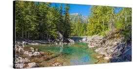 Mcdonald Creek Along Going-To-The-Sun Road at Us Glacier National Park, Montana, USA-null-Stretched Canvas