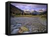 Mcdonald Creek and Garden Wall in Glacier National Park, Montana, USA-Chuck Haney-Framed Stretched Canvas