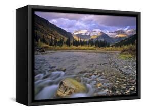 Mcdonald Creek and Garden Wall in Glacier National Park, Montana, USA-Chuck Haney-Framed Stretched Canvas