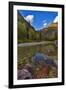 Mcdonald Creek in Autumn with Garden Wall in Glacier National Park, Montana, USA-Chuck Haney-Framed Photographic Print