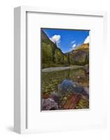 Mcdonald Creek in Autumn with Garden Wall in Glacier National Park, Montana, USA-Chuck Haney-Framed Photographic Print