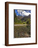 McDonald Creek with Garden Wall in early autumn in Glacier National Park, Montana, USA-Chuck Haney-Framed Photographic Print