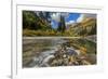 Mcdonald Creek with the Garden Wall in Glacier National Park, Montana, Usa-Chuck Haney-Framed Photographic Print