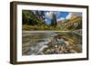 Mcdonald Creek with the Garden Wall in Glacier National Park, Montana, Usa-Chuck Haney-Framed Photographic Print