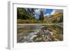 Mcdonald Creek with the Garden Wall in Glacier National Park, Montana, Usa-Chuck Haney-Framed Photographic Print