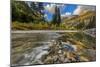 Mcdonald Creek with the Garden Wall in Glacier National Park, Montana, Usa-Chuck Haney-Mounted Photographic Print