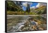 Mcdonald Creek with the Garden Wall in Glacier National Park, Montana, Usa-Chuck Haney-Framed Stretched Canvas