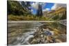 Mcdonald Creek with the Garden Wall in Glacier National Park, Montana, Usa-Chuck Haney-Stretched Canvas