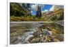 Mcdonald Creek with the Garden Wall in Glacier National Park, Montana, Usa-Chuck Haney-Framed Photographic Print