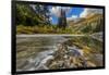 Mcdonald Creek with the Garden Wall in Glacier National Park, Montana, Usa-Chuck Haney-Framed Photographic Print