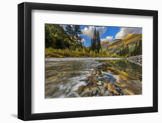Mcdonald Creek with the Garden Wall in Glacier National Park, Montana, Usa-Chuck Haney-Framed Photographic Print
