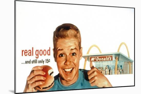 McDonald's Restaurant Advertisement from the 1950's, McDonald's Corp-null-Mounted Art Print