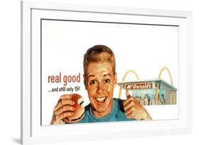 McDonald's Restaurant Advertisement from the 1950's, McDonald's Corp-null-Framed Art Print